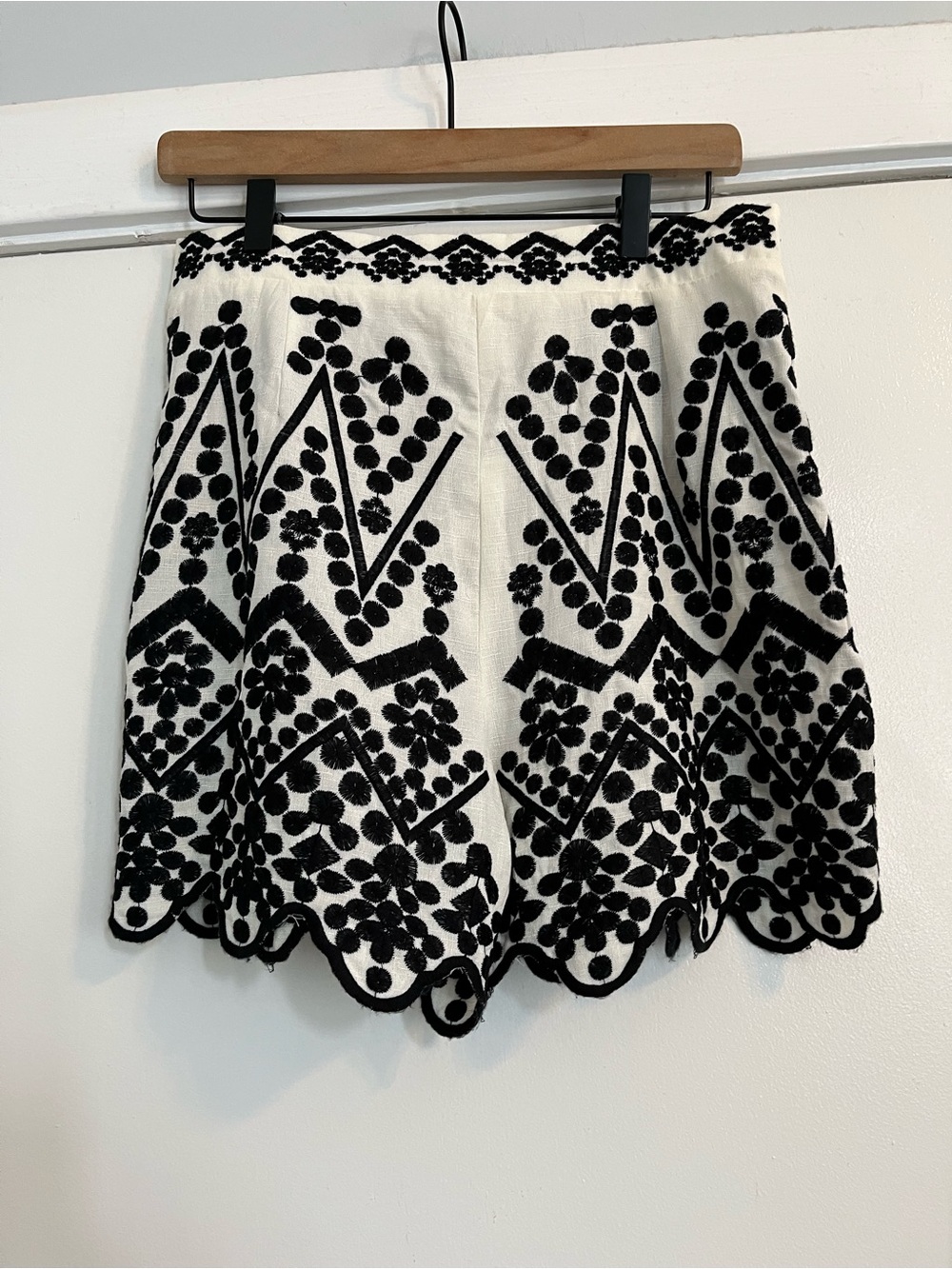 Chicwish White and Black Embroidered Scallop Collar Top & Shorts Set - Picture 6 of 12